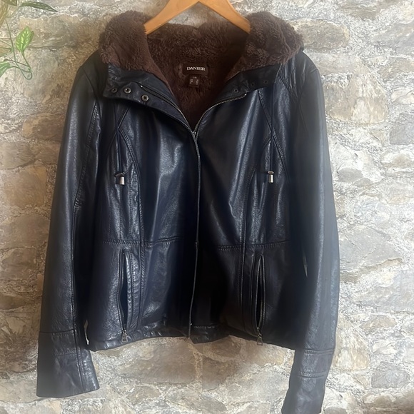 Danier Leather Jacket With Faux Fur Inside - Picture 1 of 5